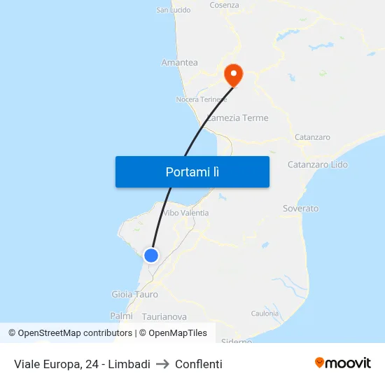 Viale Europa, 24 - Limbadi to Conflenti map