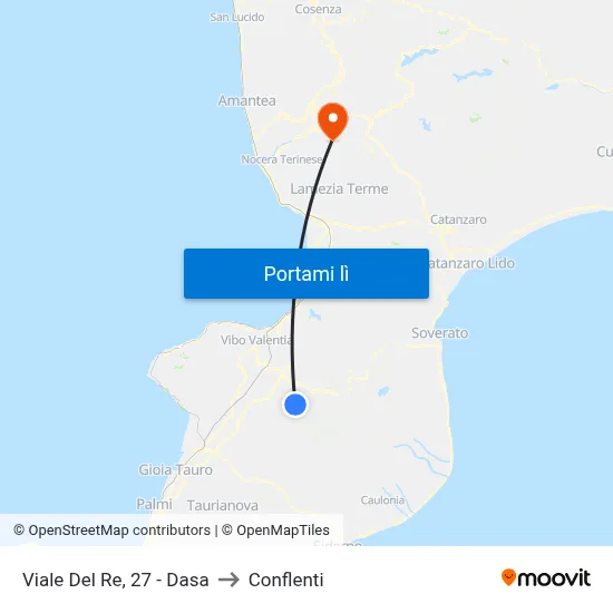 Viale Del Re, 27 - Dasa to Conflenti map