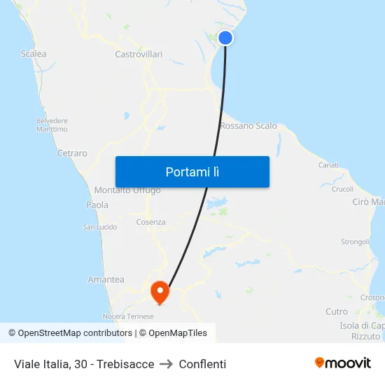 Viale Italia, 30 - Trebisacce to Conflenti map
