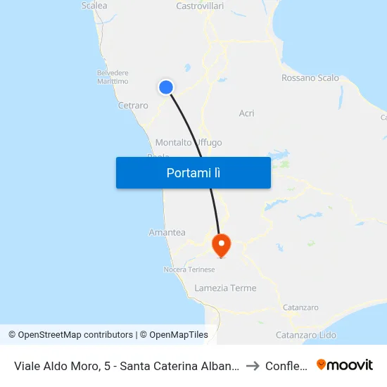 Viale Aldo Moro, 5 - Santa Caterina Albanese to Conflenti map