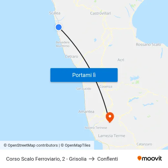 Corso Scalo Ferroviario, 2 - Grisolia to Conflenti map