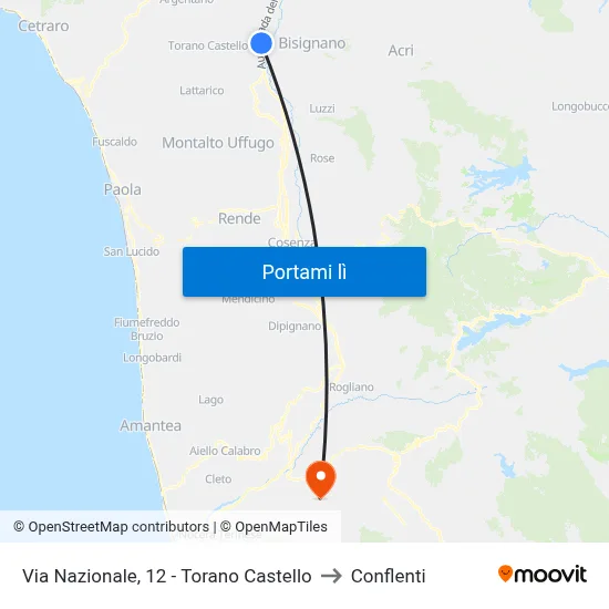 Via Nazionale, 12 - Torano Castello to Conflenti map