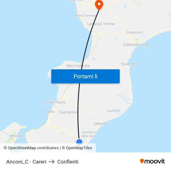 Anconi_C - Careri to Conflenti map