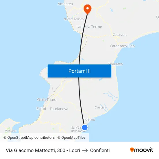 Via Giacomo Matteotti, 300 - Locri to Conflenti map