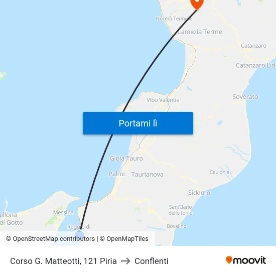 Corso G. Matteotti, 121  Piria to Conflenti map
