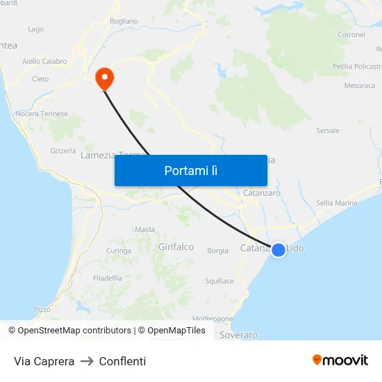 Via Caprera to Conflenti map