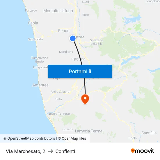 Via Marchesato, 2 to Conflenti map