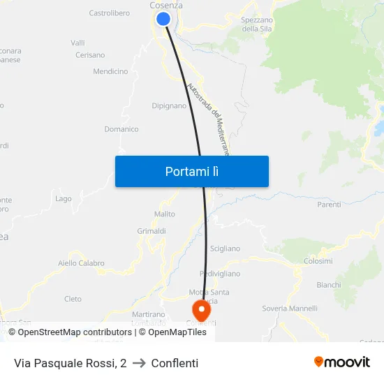 Via Pasquale Rossi, 2 to Conflenti map