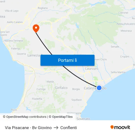 Via Pisacane - Bv Giovino to Conflenti map