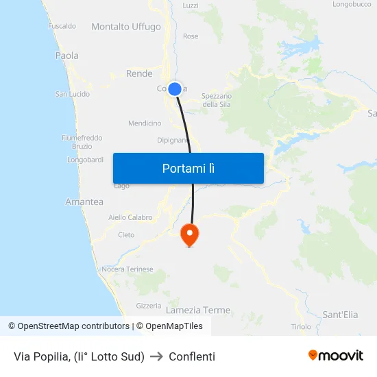 Via Popilia, (Ii° Lotto Sud) to Conflenti map