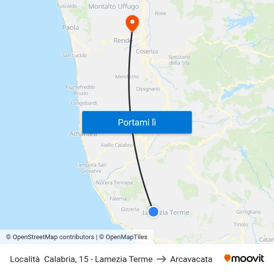 Località  Calabria, 15 - Lamezia Terme to Arcavacata map