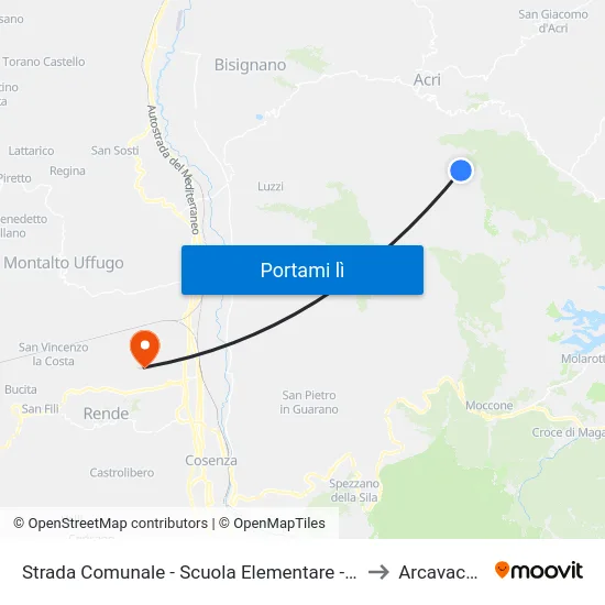 Strada Comunale - Scuola Elementare - Acri to Arcavacata map