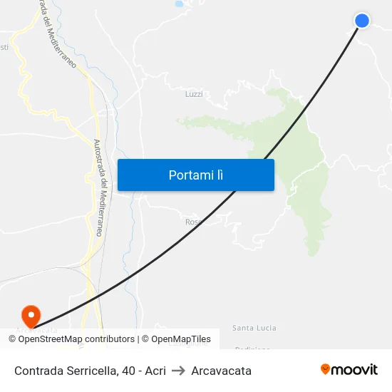 Contrada Serricella, 40 - Acri to Arcavacata map