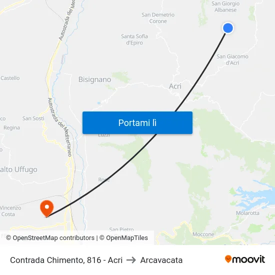 Contrada Chimento, 816 - Acri to Arcavacata map