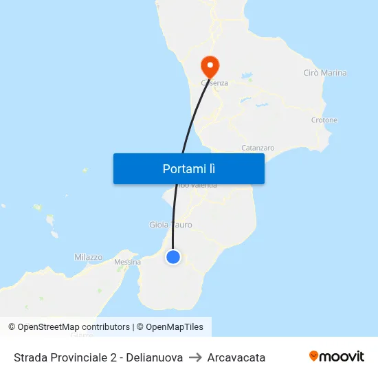 Strada Provinciale 2 - Delianuova to Arcavacata map