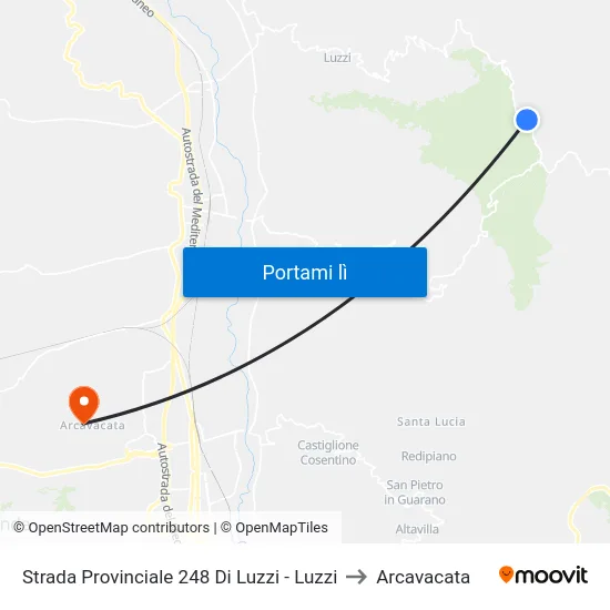 Strada Provinciale 248 Di Luzzi - Luzzi to Arcavacata map