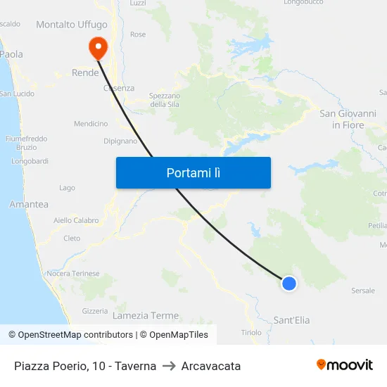 Piazza Poerio, 10 - Taverna to Arcavacata map