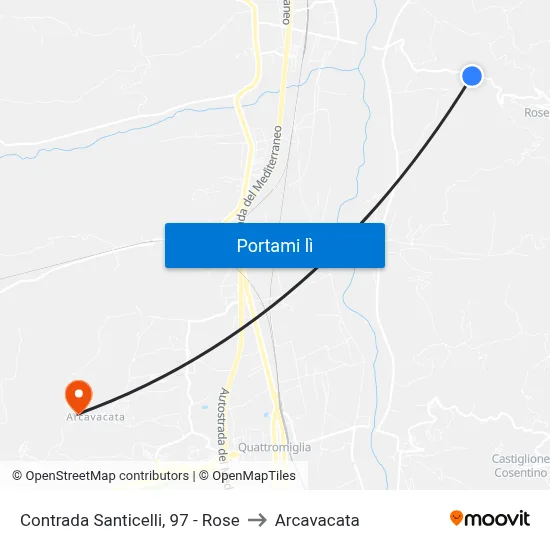 Contrada Santicelli, 97 - Rose to Arcavacata map