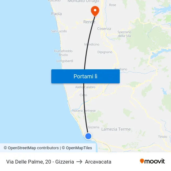 Via  Delle Palme, 20 - Gizzeria to Arcavacata map