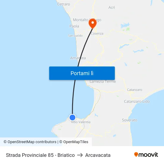 Strada Provinciale 85 - Briatico to Arcavacata map