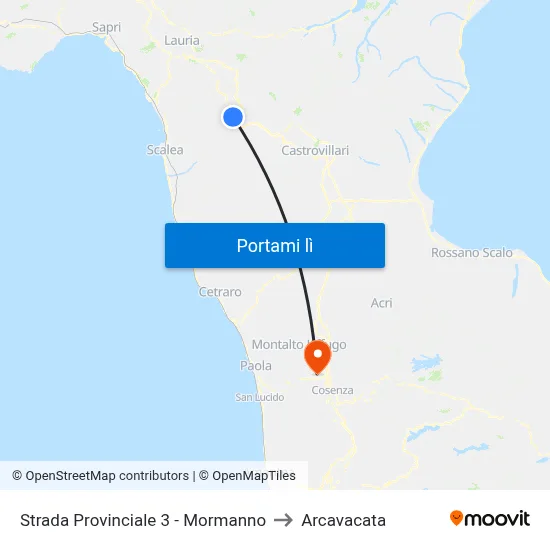 Strada Provinciale 3 - Mormanno to Arcavacata map