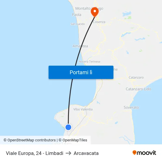 Viale Europa, 24 - Limbadi to Arcavacata map