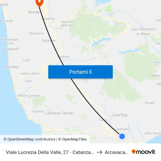 Viale Lucrezia Della Valle, 27 - Catanzaro to Arcavacata map