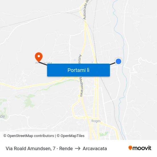 Via Roald Amundsen, 7 - Rende to Arcavacata map