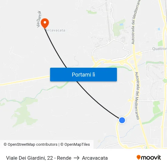 Viale Dei Giardini, 22 - Rende to Arcavacata map