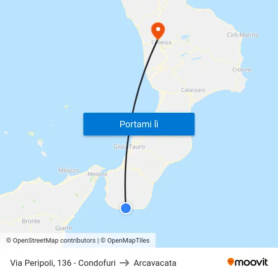 Via Peripoli, 136 - Condofuri to Arcavacata map