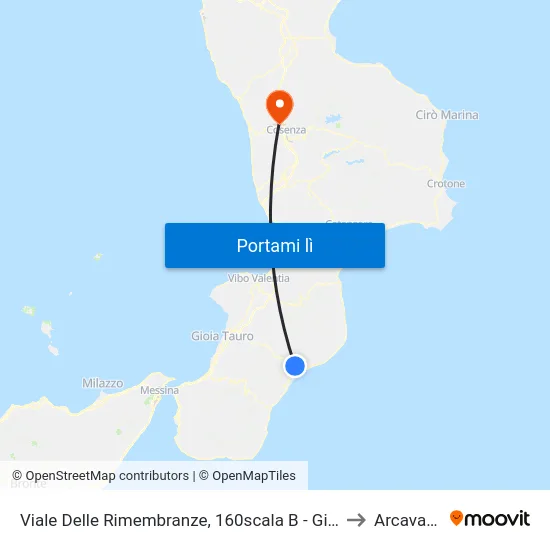 Viale Delle Rimembranze, 160scala B - Gioiosa Ionica to Arcavacata map