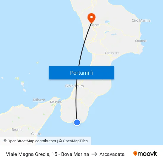 Viale Magna Grecia, 15 - Bova Marina to Arcavacata map