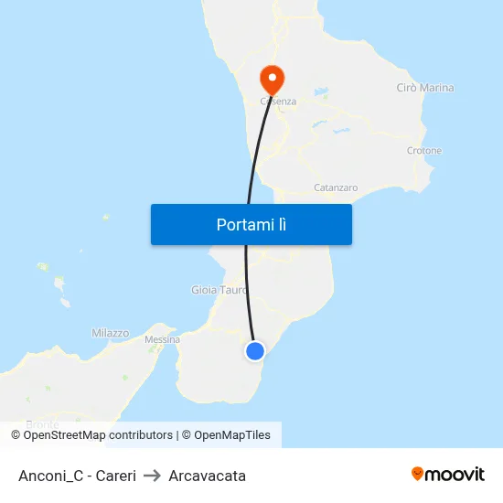 Anconi_C - Careri to Arcavacata map