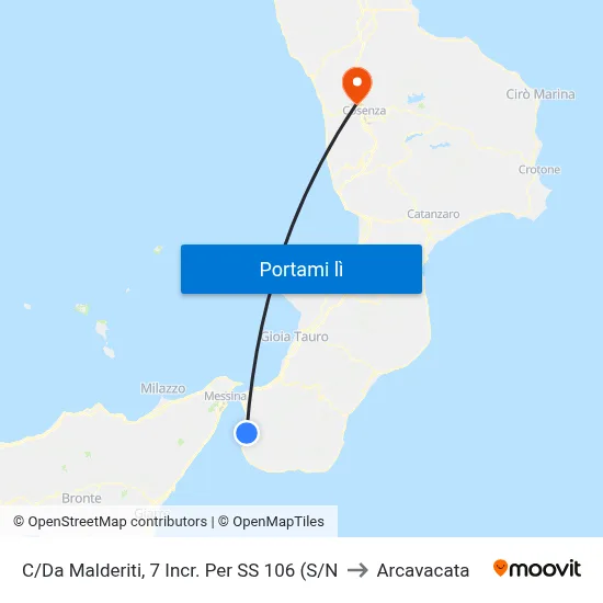 C/Da Malderiti, 7  Incr. Per SS 106 (S/N to Arcavacata map