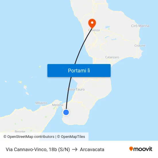 Via Cannavo-Vinco, 18b (S/N) to Arcavacata map