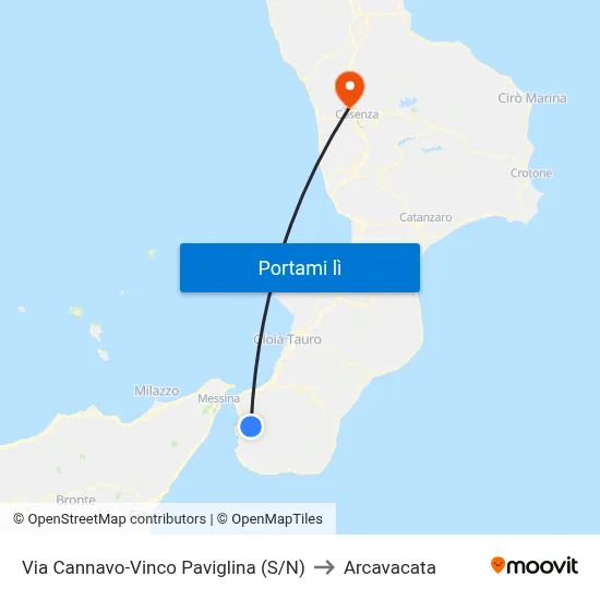 Via Cannavo-Vinco  Paviglina (S/N) to Arcavacata map