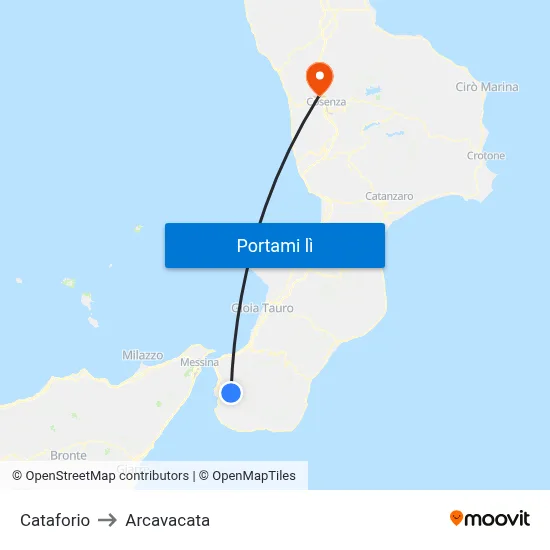 Cataforio to Arcavacata map