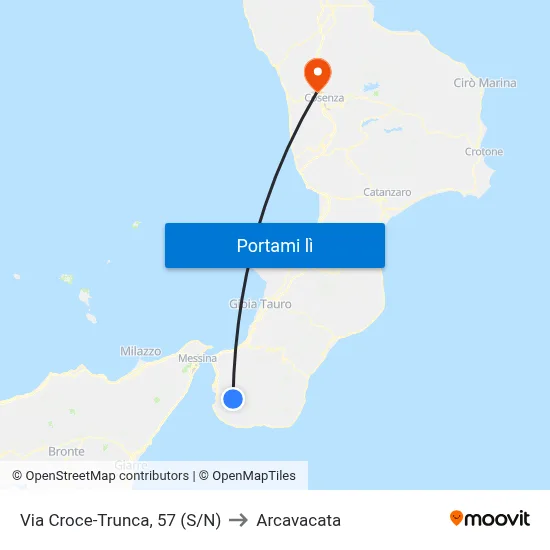 Via Croce-Trunca, 57 (S/N) to Arcavacata map