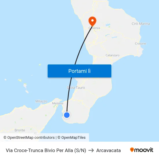 Via Croce-Trunca  Bivio Per Alla (S/N) to Arcavacata map