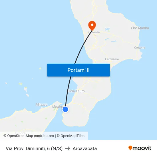 Via Prov. Diminniti, 6 (N/S) to Arcavacata map