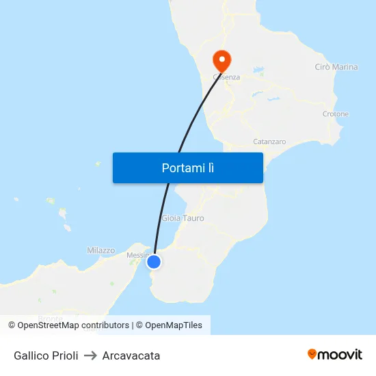 Gallico Prioli to Arcavacata map