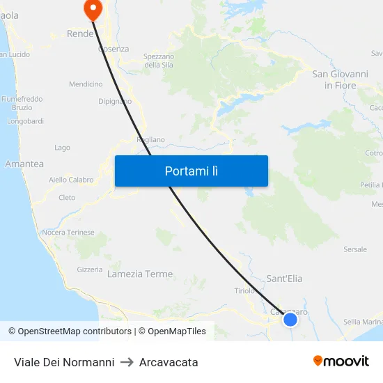 Viale Dei Normanni to Arcavacata map