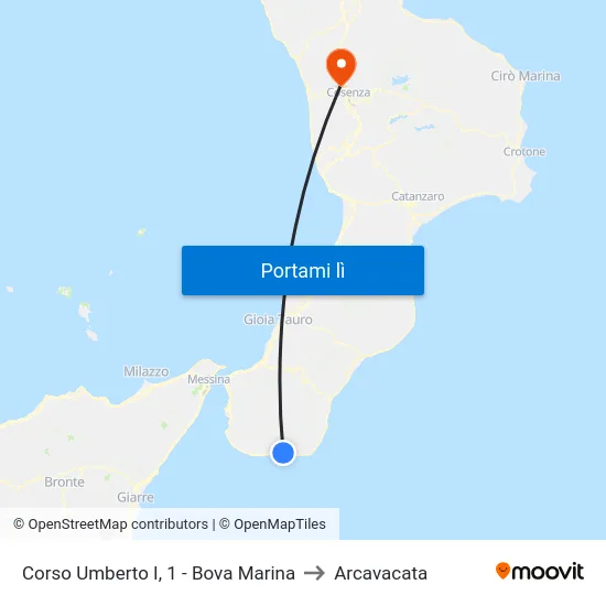 Corso Umberto I, 1 - Bova Marina to Arcavacata map