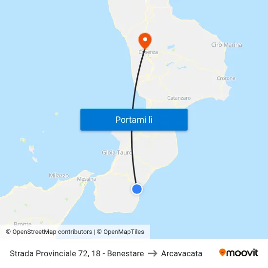 Strada Provinciale 72, 18 - Benestare to Arcavacata map
