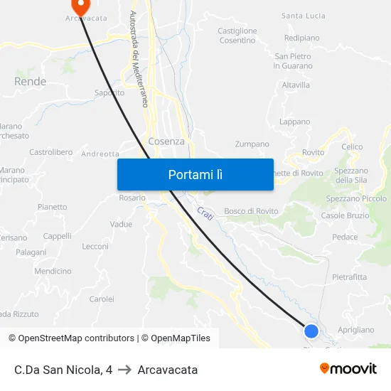 C.Da San Nicola, 4 to Arcavacata map