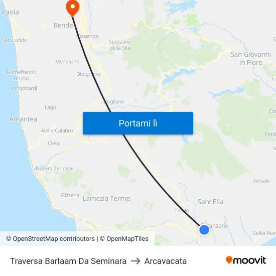 Traversa Barlaam Da Seminara to Arcavacata map