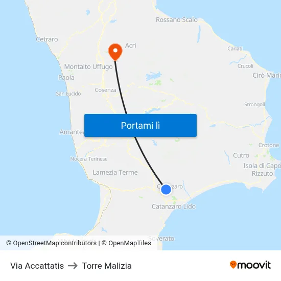 Via Accattatis to Torre Malizia map