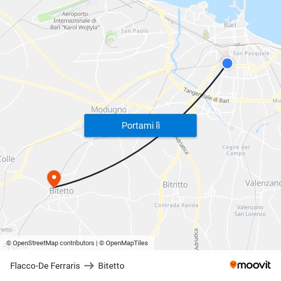 Flacco-De Ferraris to Bitetto map