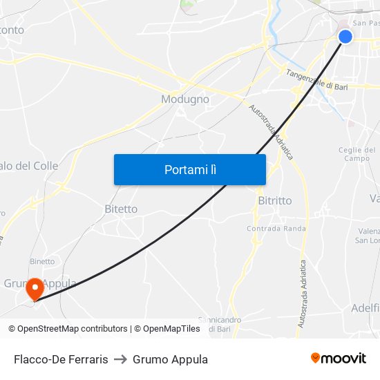 Flacco-De Ferraris to Grumo Appula map