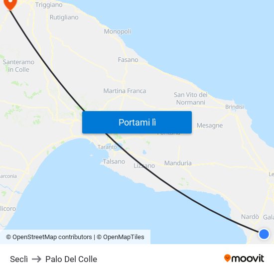 Seclì to Palo Del Colle map